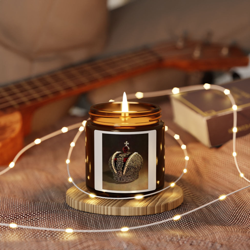 Crown Amber Jar Soy Candle — Luxurious Scented Candle in Amber Glass