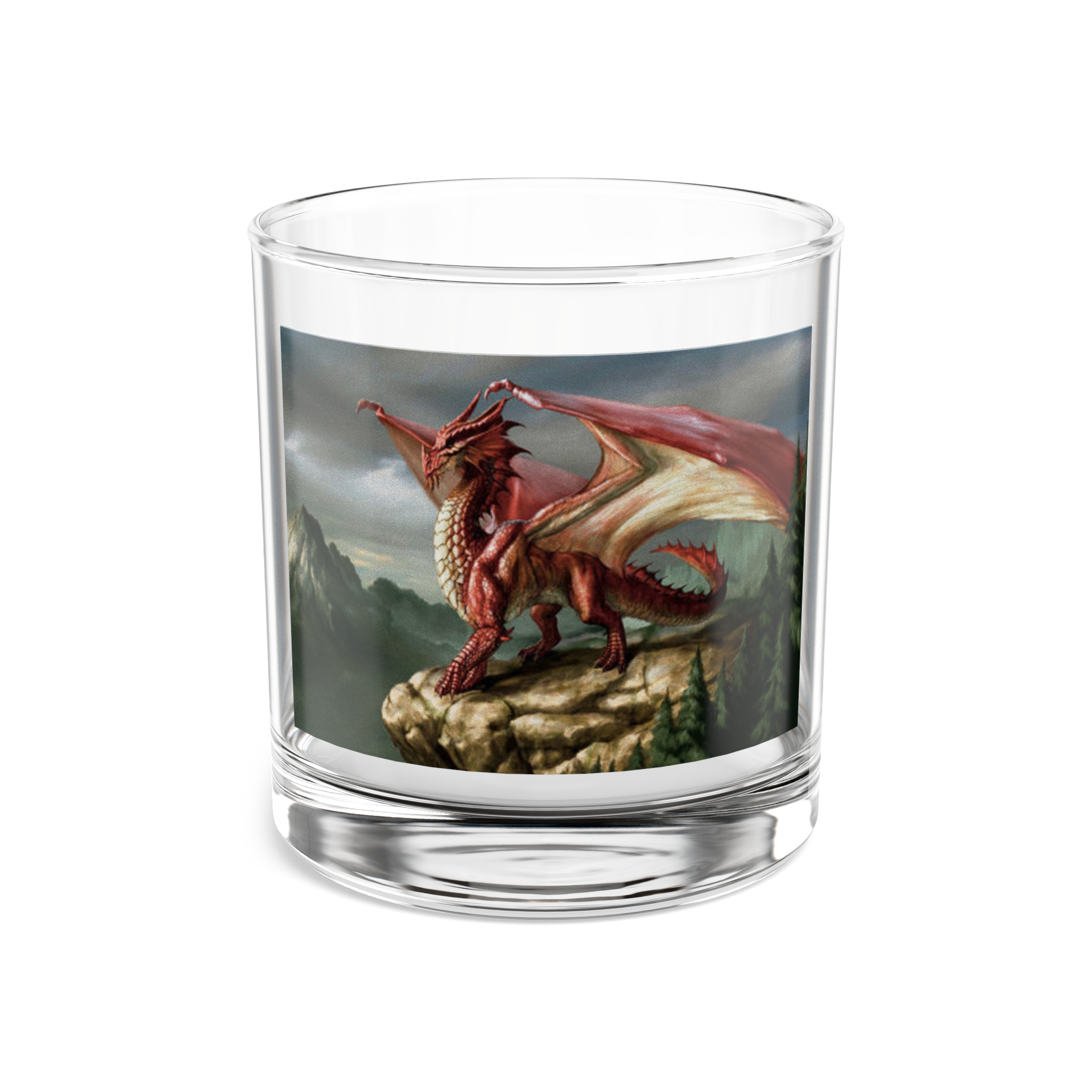 Dragon Rocks Glass — 10oz Red Dragon Whiskey Glass